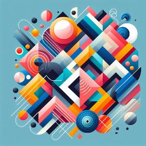 colorful abstract art poster with geometric shapes (33)